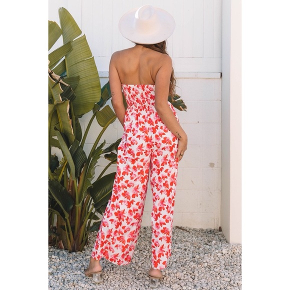 Floral Strapless Jumpsuit - Picture 2 of 5